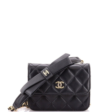 Chanel Bow Strap Card Holder On Chain