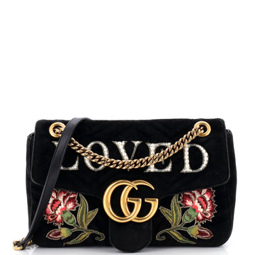 Gucci Gg Marmont Flap Bag Embroidered