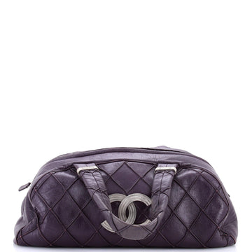 Chanel Cc Bowler Bag Quilted Leather