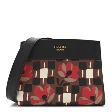 Prada Goatskin Floral Print Bibliotheque