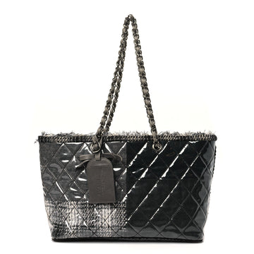 Chanel Vinyl Funny Tweed Patchwork Tote