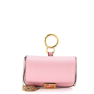 Fendi Chain Baguette Charm Bag Leather