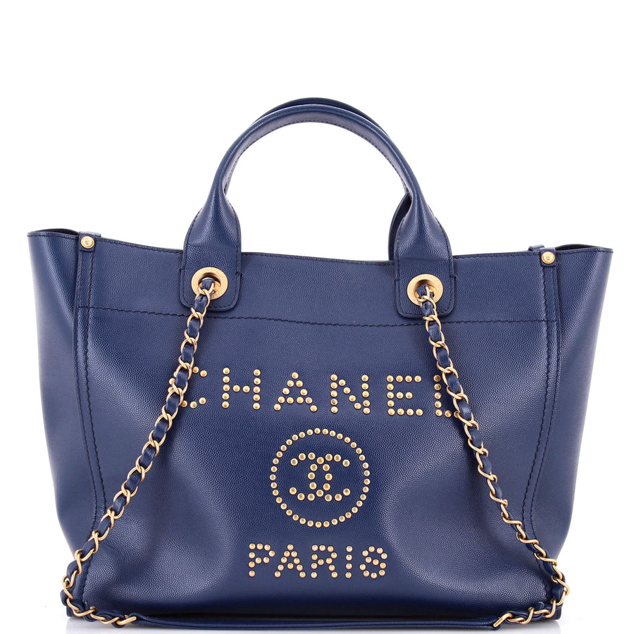 Chanel Deauville Tote Studded Caviar