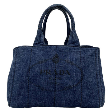Prada Canapa Tote Bag Navy Denim