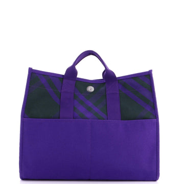 Burberry Open Shopper Tote Check Canvas