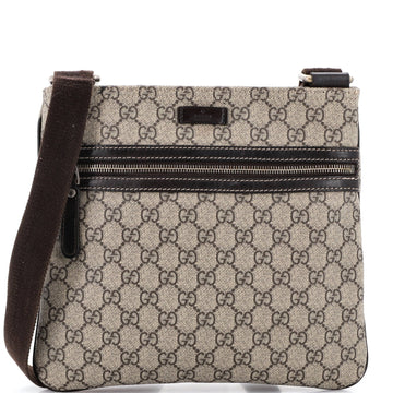 Gucci Front Zip Flat Messenger Bag Gg