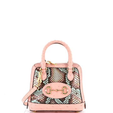 Gucci Horsebit Top Handle Bag Python And