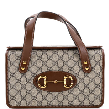 Gucci Horsebit Boston Bag Gg Coated