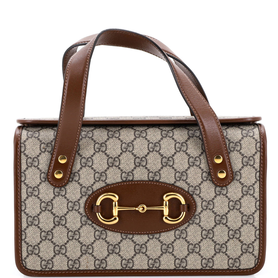 Gucci Horsebit Boston Bag Gg Coated