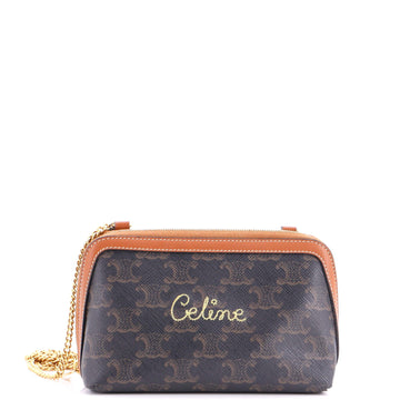 Celine Zip Around Chain Clutch