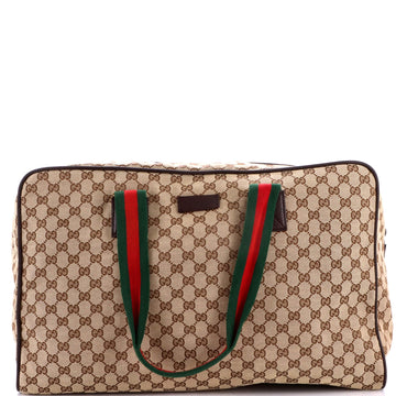 Gucci Web Carry On Duffle Bag Gg Canvas
