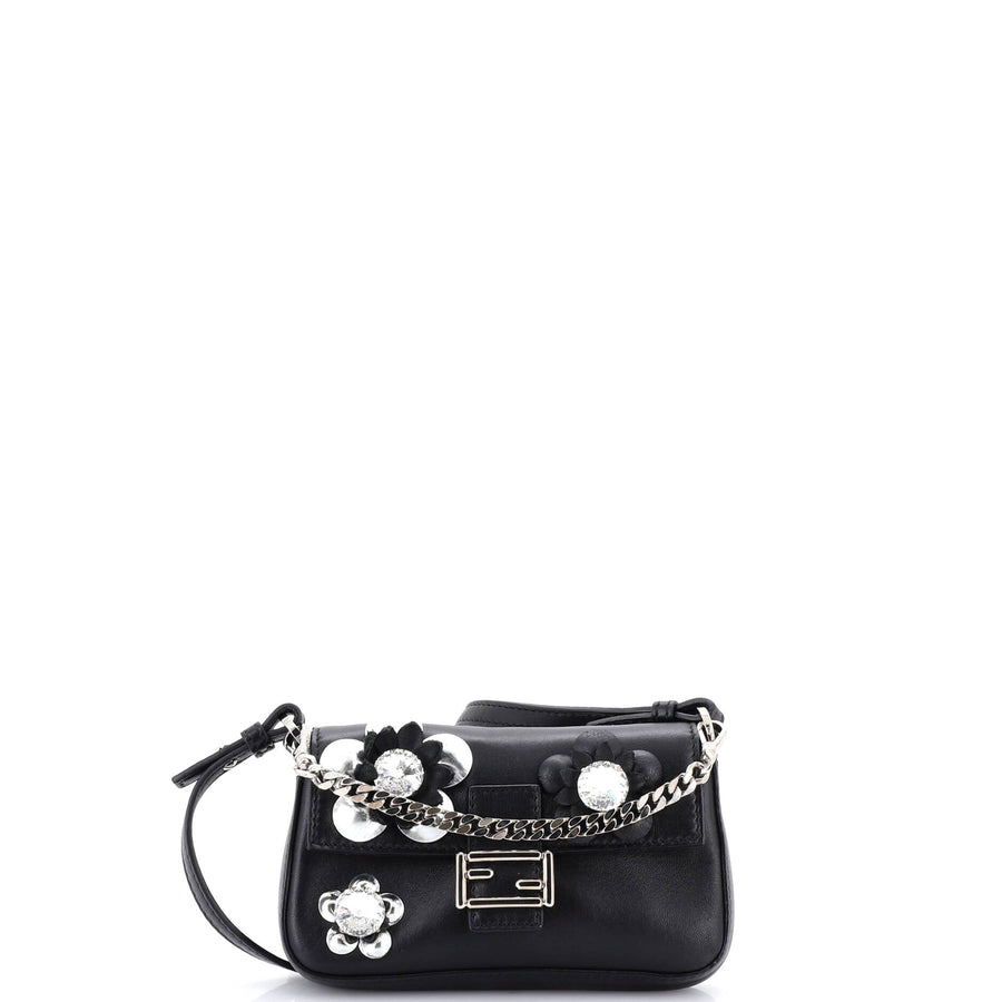 Fendi Baguette Bag Embellished Leather