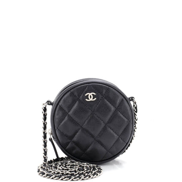 Chanel Round Clutch With Chain Quilted