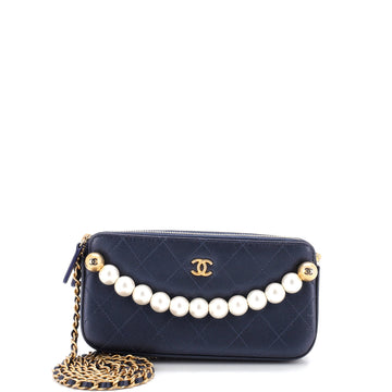 Chanel Chic Pearls Double Zip Clutch