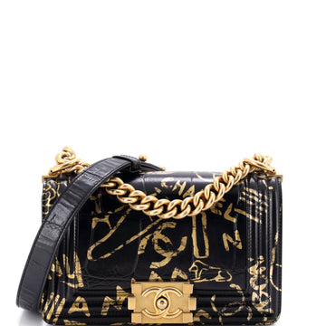 Chanel Boy Flap Bag Graffiti Crocodile