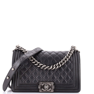 Chanel Boy Flap Bag Quilted Lambskin Old