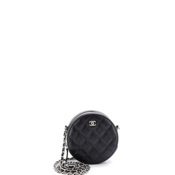 Chanel Round Clutch With Chain Quilted