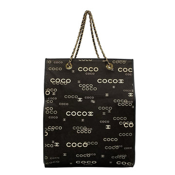 Chanel Tote Bag Black White Light Gray