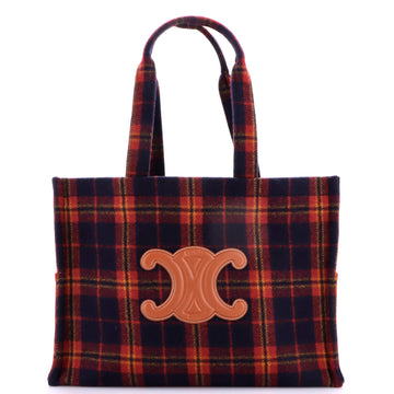 Celine Cabas Thais Tote Tartan Wool
