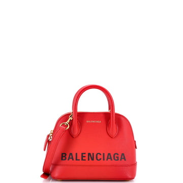 Balenciaga Logo Ville Bag Leather Xxs