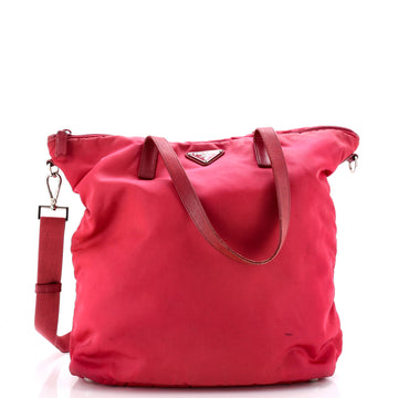 Prada Convertible Logo Tote Tessuto With