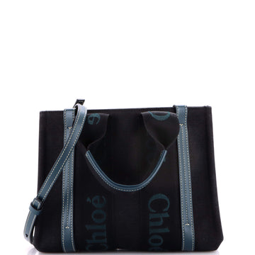 Chloe Woody Tote Canvas With Leather