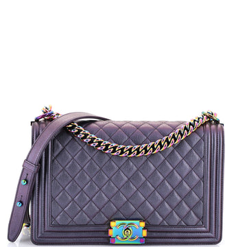 Chanel Boy Flap Bag Quilted Iridescent