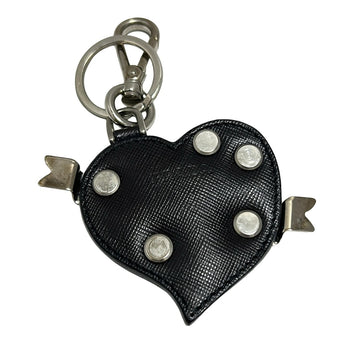 Prada Bag Charm Black Silver Leather