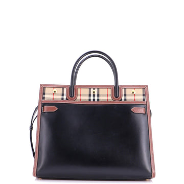 Burberry Title Two Handle Tote Leather