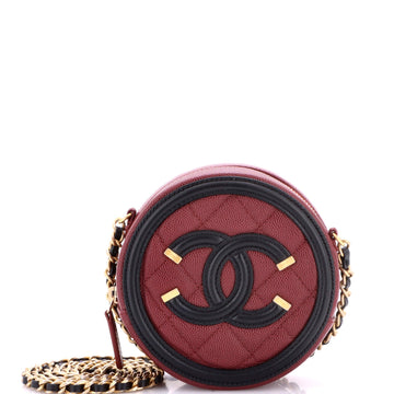 Chanel Filigree Round Clutch With Chain