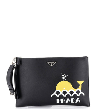 Prada Convertible Zip Clutch Crossbody