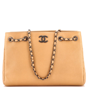 Chanel Woven Chain Shopping Tote Caviar