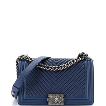 Chanel Boy Flap Bag Chevron Wrinkled