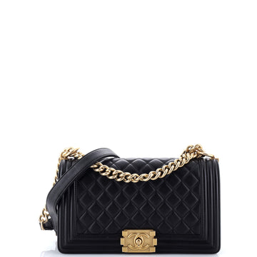 Chanel Boy Flap Bag Quilted Lambskin Old