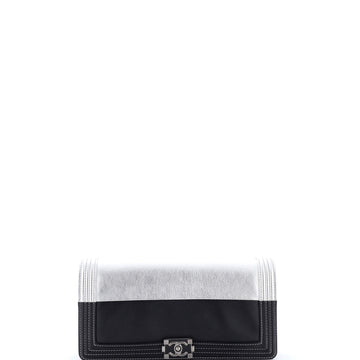 Chanel Bicolor Boy Flap Clutch Calfskin