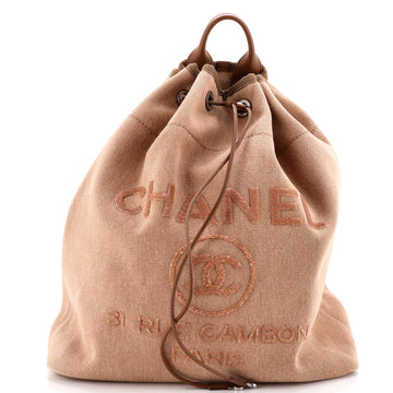 Chanel Deauville Backpack Canvas With