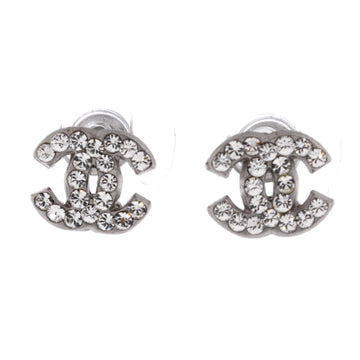 Chanel Cc Stud Earrings Metal With