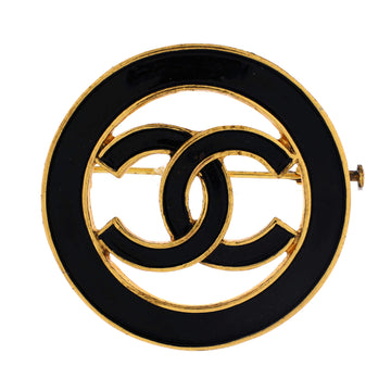 Chanel Vintage Cc Cutout Round Brooch