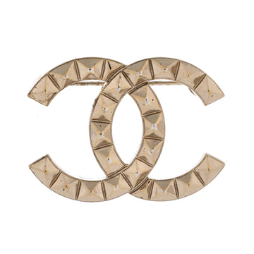 Chanel Cc Stud Brooch Metal