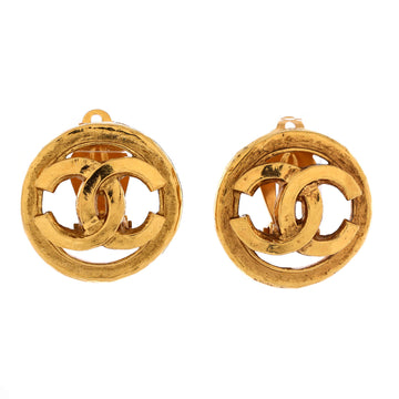 Chanel Vintage Cc Round Cutout Clip-On