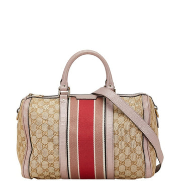 Gucci Vintage Web Boston Bag Gg Canvas