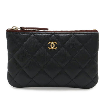 Chanel O Case Clutch Quilted Caviar