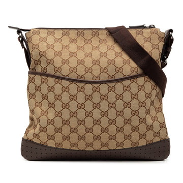 Gucci Zip Messenger Bag Gg Canvas With