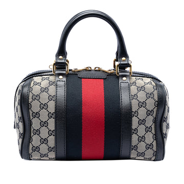 Gucci Vintage Web Boston Bag Gg Canvas