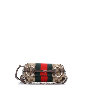 Gucci Horsebit Nm Web Chain Clutch Gg
