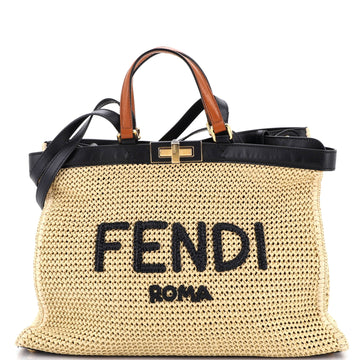 Fendi Peekaboo X-Tote Raffia Medium