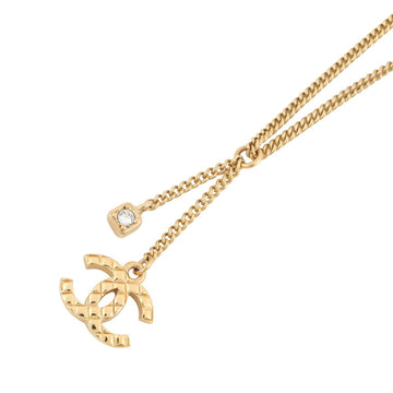 Chanel Cc Logo Pendant Necklace Gold-