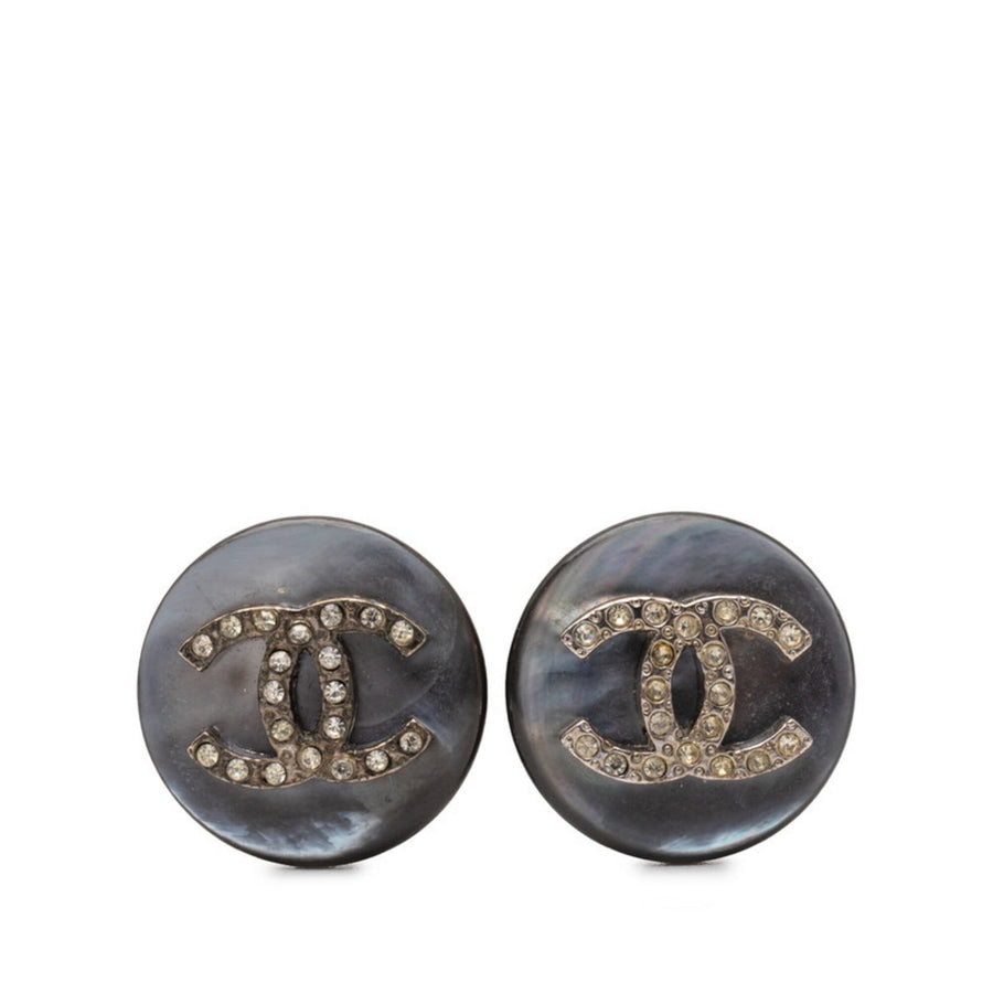 Chanel Cc Logo Round Clip-On Earrings