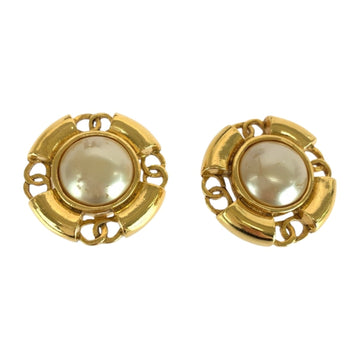 Chanel Cc Logo Clip-On Earrings Gold-