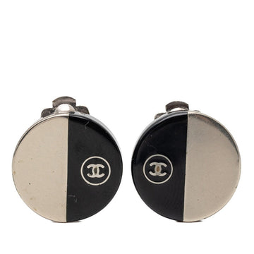 Chanel Cc Logo Round Clip-On Earrings